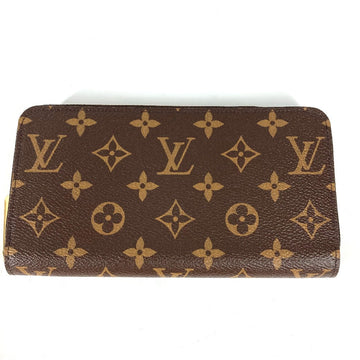 LOUIS VUITTON Long Wallet Purse M41895 Monogram canvas Brown Monogram Zippy wallet Women Used