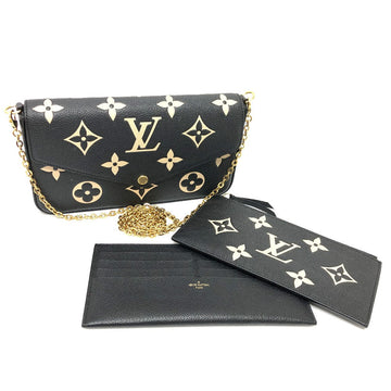 LOUIS VUITTON Long Wallet Purse M80482 Monogram Ann Platt Leather black Monogram Ann Platt Pochette Felice