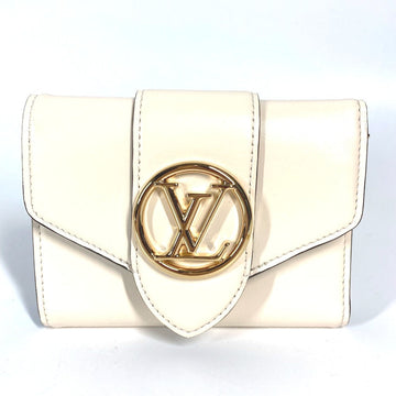 LOUIS VUITTON Trifold wallet M69176 leather beige LV Pont Neuf Compact Women Used