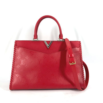 LOUIS VUITTON Shoulder Bag M54146 leather Red Monogram Very Zip Tote Women Used