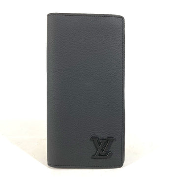 LOUIS VUITTON Long Wallet Purse M69980 Grain leather black Aerogram Portefeuille Blaza NM mens Used