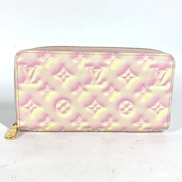 LOUIS VUITTON Long Wallet Purse M81299 Monogram Ann Platt Leather pink Monogram Empreinte Summer Stardust Zippy wallet Women Used