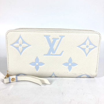 LOUIS VUITTON Long Wallet Purse M83308 Monogram Ann Platt Leather blue Monogram Ann Platt Zippy wallet Women Used