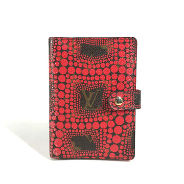 LOUIS VUITTON Notebook cover R21132 Monogram canvas Red Yayoi Kusama collaboration Monogram Town Yayoi Kusama Agenda PM Women Used