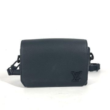 LOUIS VUITTON Shoulder Bag M82085 Cowhide leather black LV Aerogram Fastline Wearable Wallet mens Used