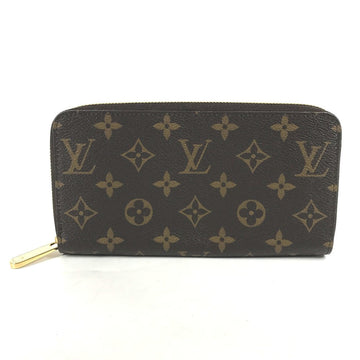 LOUIS VUITTON Long Wallet Purse M42616 Monogram canvas Brown Monogram Zippy wallet Women Used