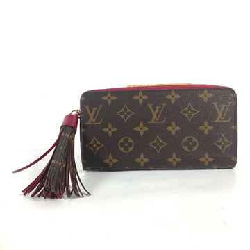 LOUIS VUITTON Long Wallet Purse M62256 Monogram canvas Brown Monogrammed with tassel Zippy wallet Women Used