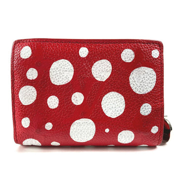 LOUIS VUITTON Folded wallet M82103  leather Red Kusama Yayoi Collaboration LVxYK Portefeuille Claire Women Used