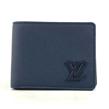 LOUIS VUITTON Folded wallet M81822 leather Navy LV Aero Portefeuille mens Used