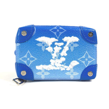 LOUIS VUITTON Coin case M45440 leather blue Monogram Clouds Soft Trunk Necklace Wallet mens Used