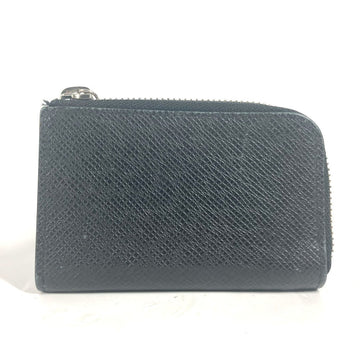 LOUIS VUITTON Coin case M63375 Taiga Leather black Taiga Portemonejour unisex(Unisex) Used