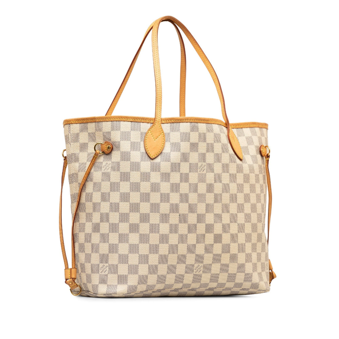 Beige Louis Vuitton Damier Azur Neverfull MM Tote Bag