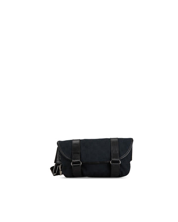 Canvas Belt Bag with Leather Trim and Interior Zip Pocket