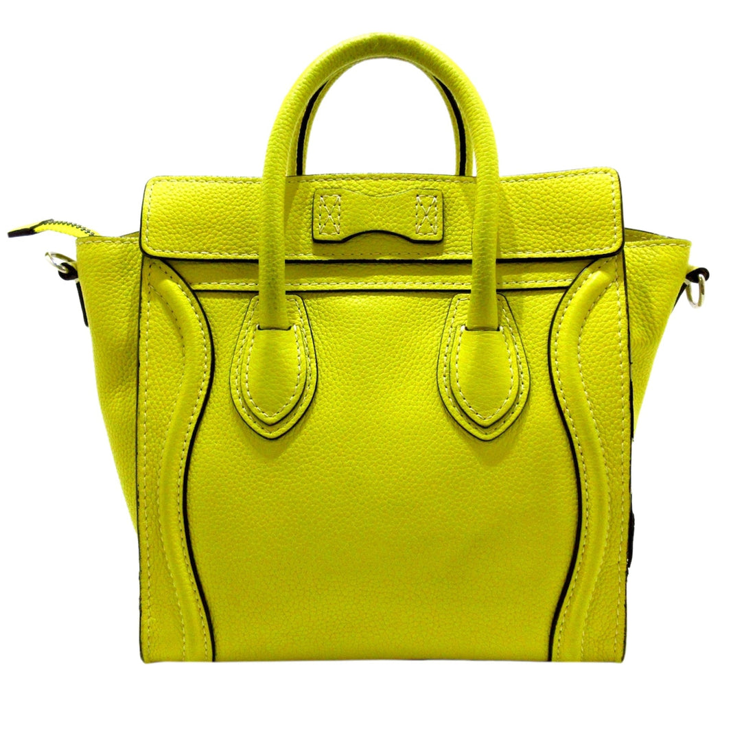 Yellow Celine Nano Luggage Tote Leather Satchel