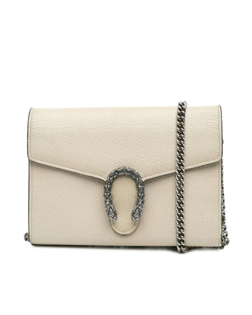 Leather Wallet on Chain with Interior Zip and Slip Pockets