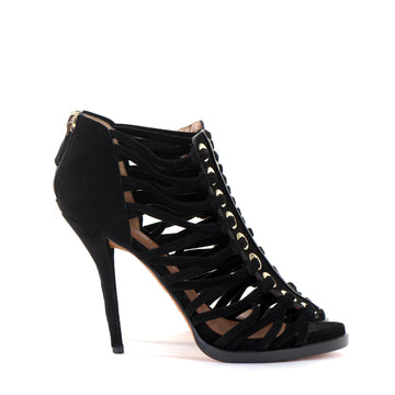 Zenaide Suede Eyelet Heels