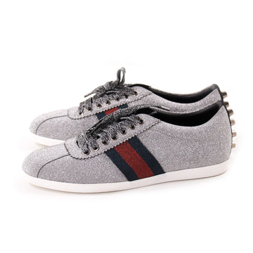 Gucci Glitter Web Sneaker With Studs