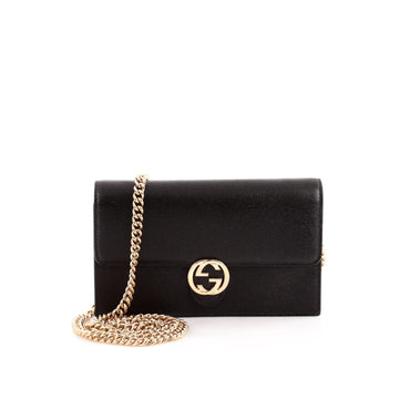 GUCCI Interlocking G Leather Cross Body Bag WOC