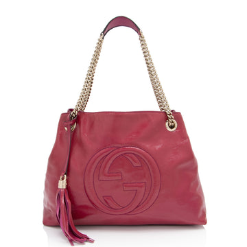 Gucci Patent Leather Soho Medium Shoulder Bag (SHF-sfydZM)