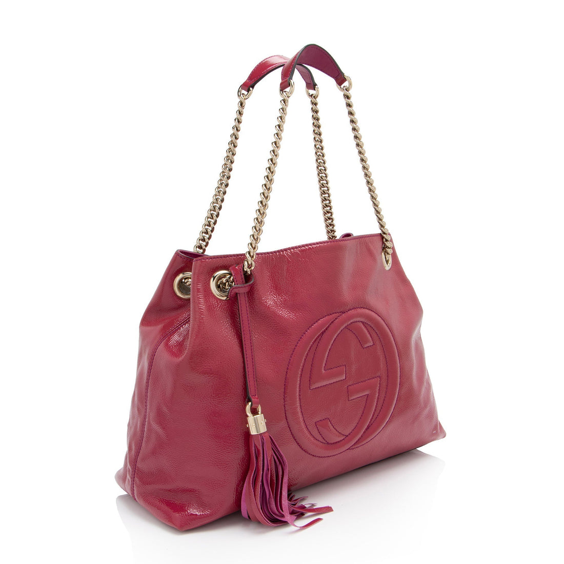 Gucci Patent Leather Soho Medium Shoulder Bag (SHF-sfydZM)