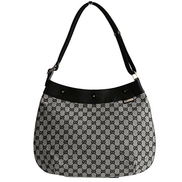 Gucci Gucci grey/black GG canvas shopper shoulder bag - '10s