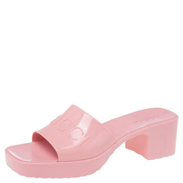 GUCCI RUBBER PLATFORM SANDALS