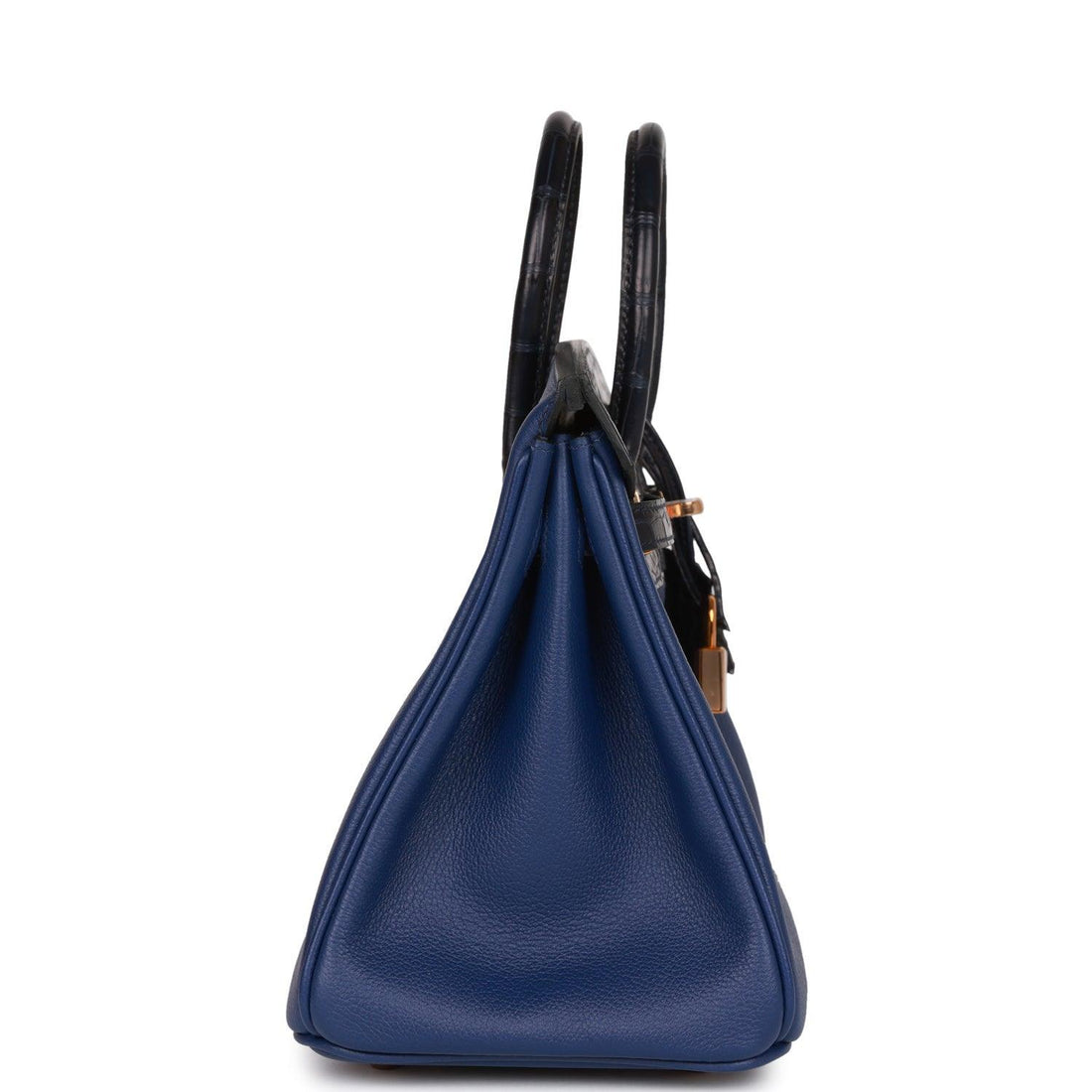 Birkin 25 Bleu Saphir and Marine Matte Alligator and Togo Touch Rose Gold Hardware