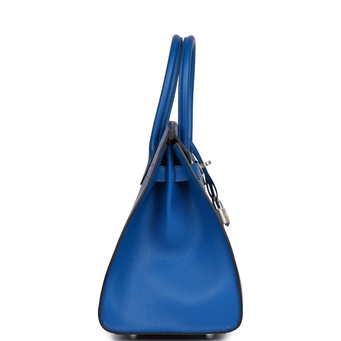 Birkin Sellier 30 Bleu France Epsom Palladium Hardware