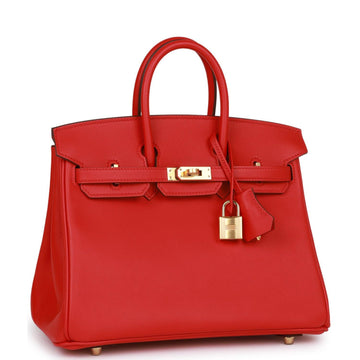 Birkin 25 Rouge De Coeur Swift Gold Hardware
