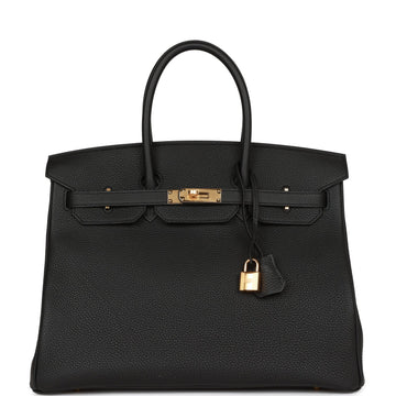 Hermes Birkin 35 Black Togo Gold Hardware