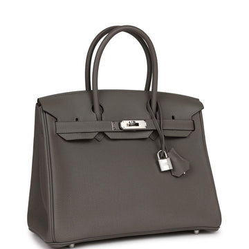 HRMS 3 En 1 Birkin 30 Gris Meyer Togo and Swift Palladium Hardware