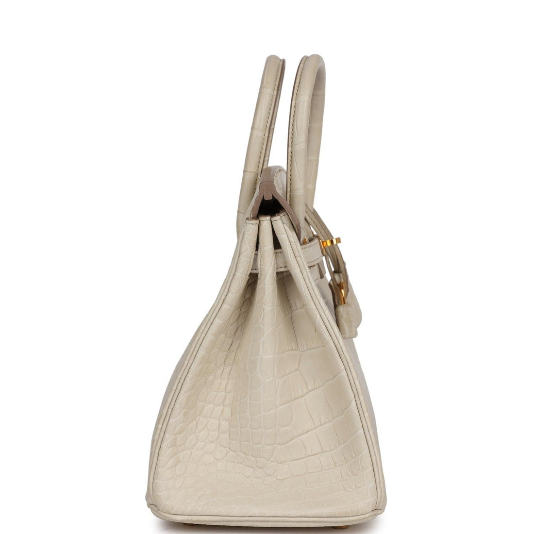 HRMS Birkin 25 Beton Matte Alligator Gold Hardware