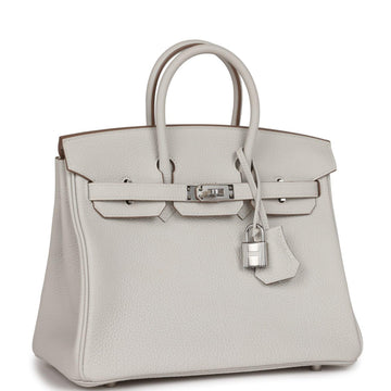 HRMS Birkin 25 Gris Pale Togo Palladium Hardware