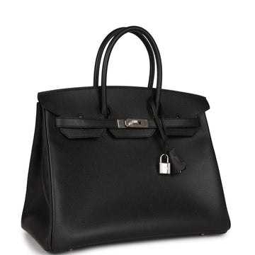 HRMS Birkin 35 Black Epsom Palladium Hardware
