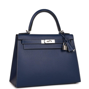 Special Order (HSS) Kelly Sellier 28 Bleu Indigo Epsom Palladium Hardware