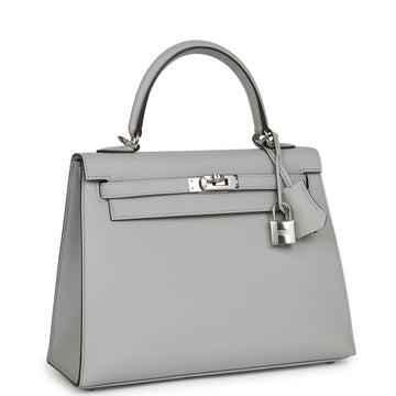 Kelly Sellier 25 Bleu Glacier Epsom Palladium Hardware
