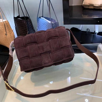 Makersluxe - Suede Shoulder Bag Dark Brown