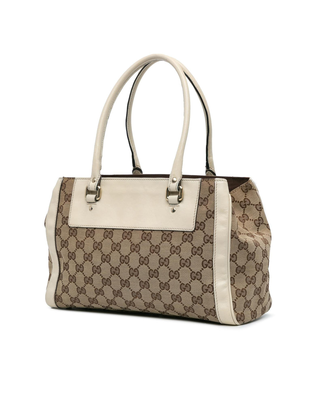 Canvas Tote Bag with Leather Trim and Magnetic Closure