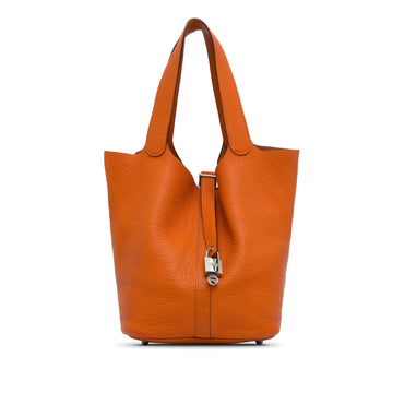 Hermès Picotin Lock 26 Orange Clemence Palladium