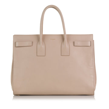 Beige Saint Laurent Large Sac de Jour Tote Bag