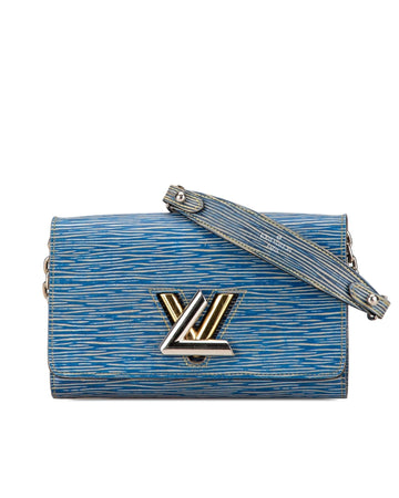Epi Leather Twist Wallet on Chain with Silver-Tone Chain and Twist Lock