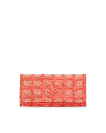 Nylon Continental Wallet with Snap Button Closure and Interior Pockets