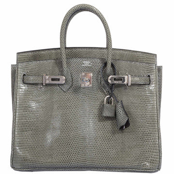 Hermès Birkin 25 Vert De Gris Salvator Lizard Palladium Hardware - Rare