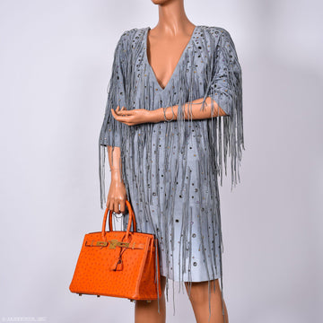 Hermes Birkin 30 Tangerine Ostrich with Gold Hardware - 2016, X