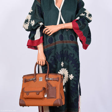 Hermes Birkin Cargo 35 Marron d’Inde Swift & Gold Canvas Palladium Hardware - 2020, Y