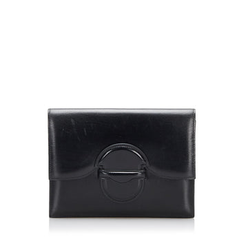 HMS Box Calf Leather Clutch Bag