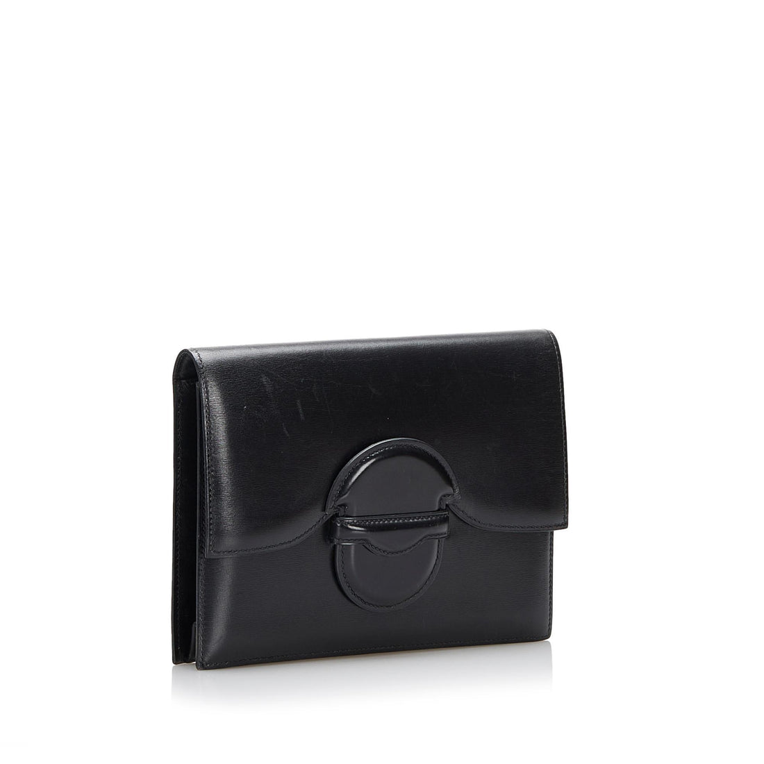 HMS Box Calf Leather Clutch Bag