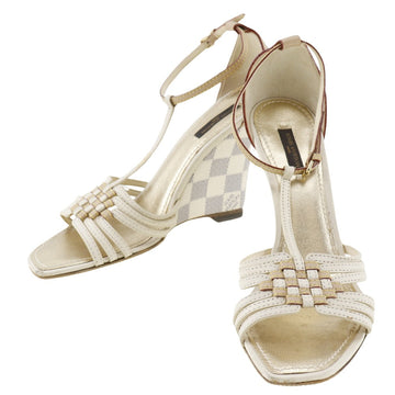LOUIS VUITTON Sandals Damier Azur Canvas white Damier Azur Women 38 Used
