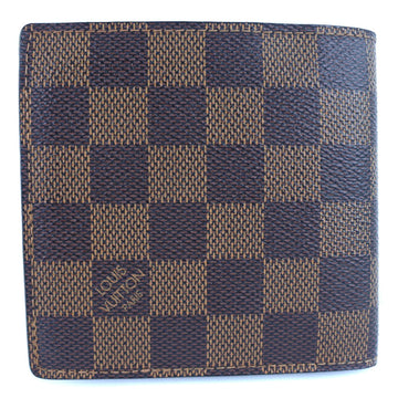 LOUIS VUITTON Bifold Wallet N61675 Damier canvas Brown Portefeuille Marco mens Used