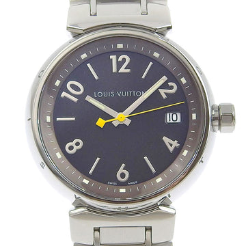 LOUIS VUITTON Watches Quartz Q1311 Stainless Steel Silver Tambour Brown dial Women Used
